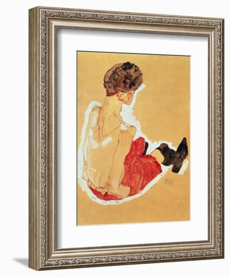Seated Woman, 1911-Egon Schiele-Framed Giclee Print