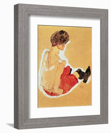 Seated Woman, 1911-Egon Schiele-Framed Giclee Print