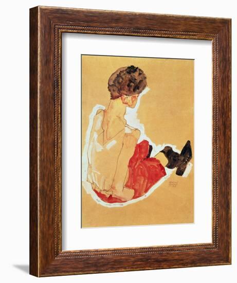 Seated Woman, 1911-Egon Schiele-Framed Giclee Print