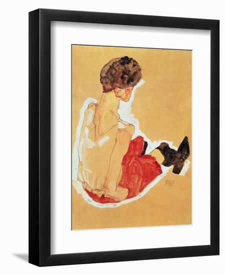 Seated Woman, 1911-Egon Schiele-Framed Giclee Print