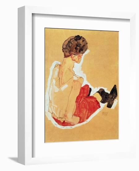 Seated Woman, 1911-Egon Schiele-Framed Giclee Print