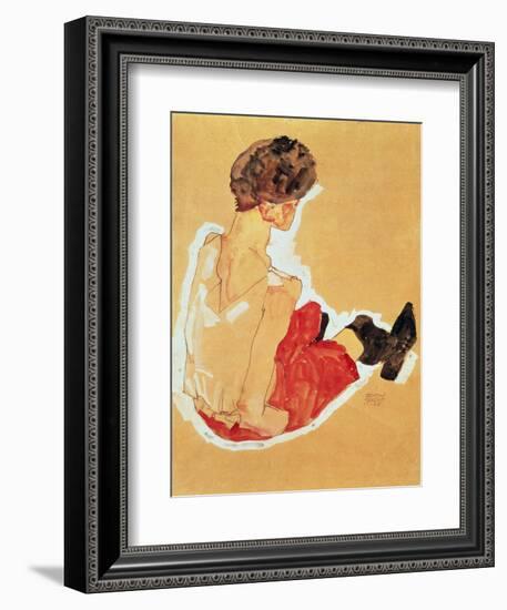 Seated Woman, 1911-Egon Schiele-Framed Giclee Print