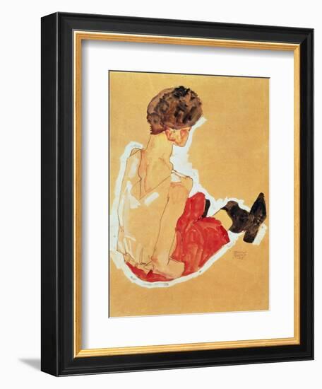 Seated Woman, 1911-Egon Schiele-Framed Giclee Print