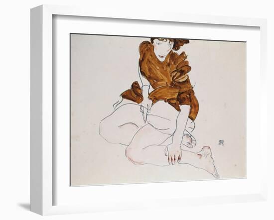 Seated Woman, 1912-Egon Schiele-Framed Giclee Print