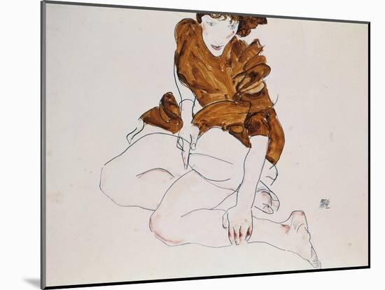Seated Woman, 1912-Egon Schiele-Mounted Giclee Print