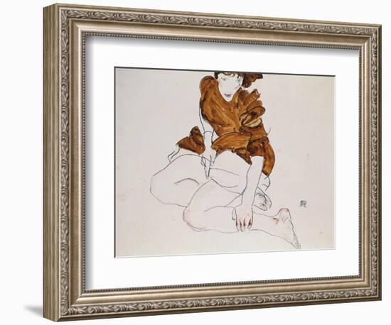 Seated Woman, 1912-Egon Schiele-Framed Giclee Print