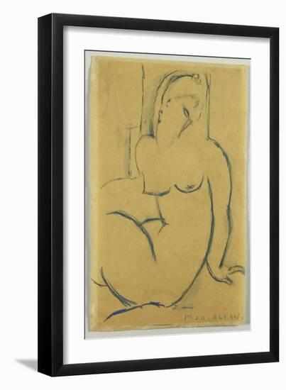 Seated Woman, 1914-Amedeo Modigliani-Framed Giclee Print