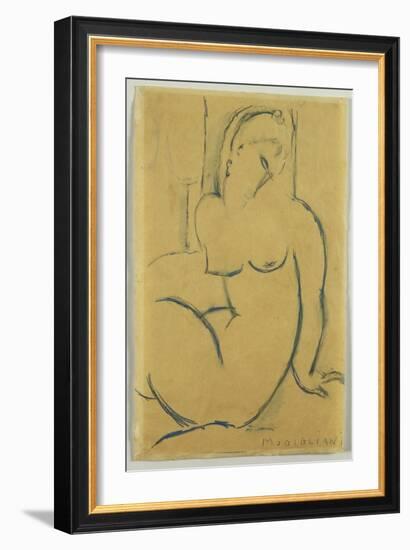 Seated Woman, 1914-Amedeo Modigliani-Framed Giclee Print