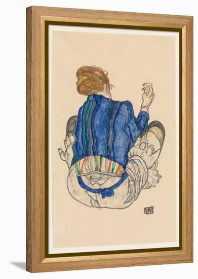 Seated Woman, Back View, 1917-Egon Schiele-Framed Premier Image Canvas