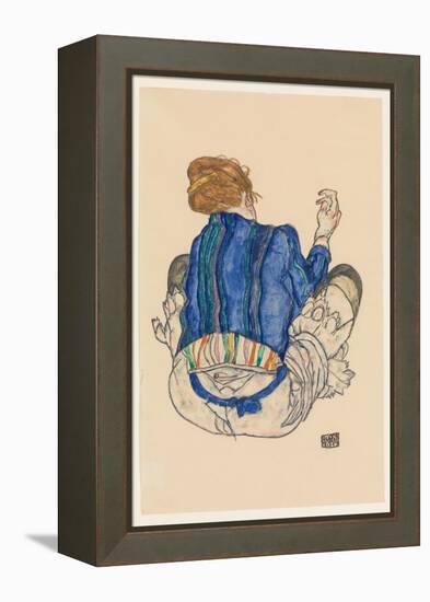 Seated Woman, Back View, 1917-Egon Schiele-Framed Premier Image Canvas