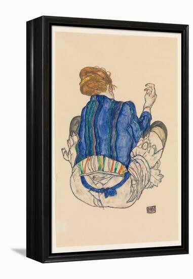 Seated Woman, Back View, 1917-Egon Schiele-Framed Premier Image Canvas