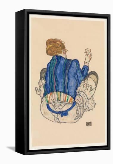 Seated Woman, Back View, 1917-Egon Schiele-Framed Premier Image Canvas