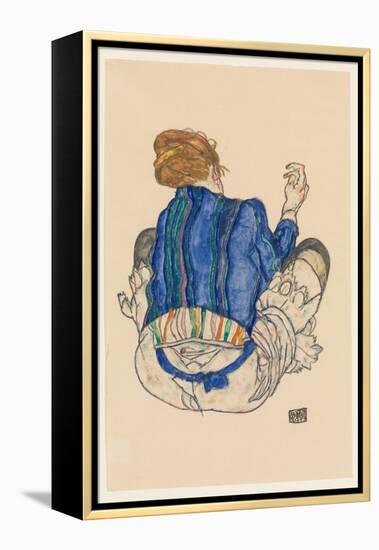 Seated Woman, Back View, 1917-Egon Schiele-Framed Premier Image Canvas