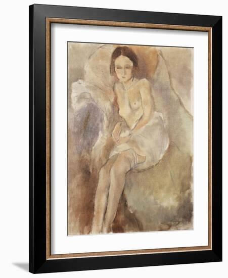 Seated Woman, C.1925-30-Jules Pascin-Framed Giclee Print