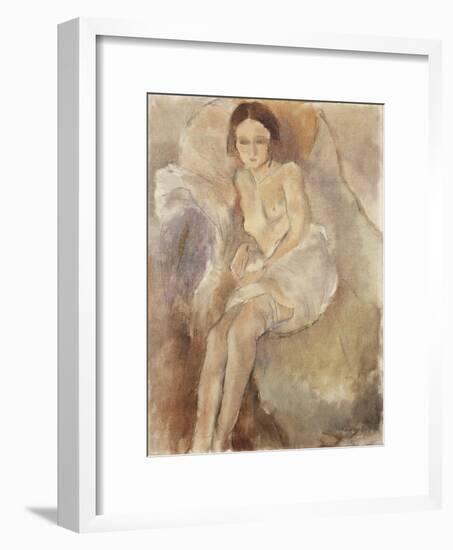 Seated Woman, C.1925-30-Jules Pascin-Framed Premium Giclee Print