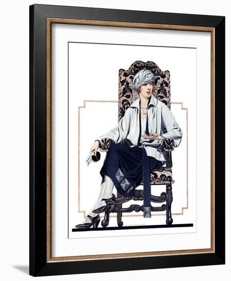 "Seated Woman,"February 17, 1923-C. Coles Phillips-Framed Giclee Print