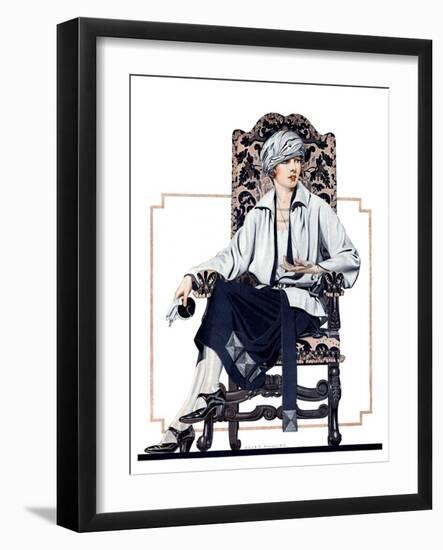 "Seated Woman,"February 17, 1923-C. Coles Phillips-Framed Giclee Print