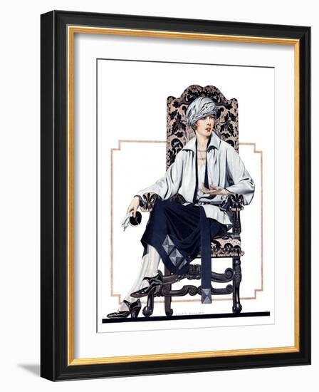 "Seated Woman,"February 17, 1923-C. Coles Phillips-Framed Giclee Print