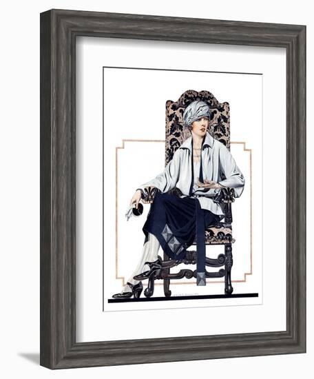 "Seated Woman,"February 17, 1923-C. Coles Phillips-Framed Giclee Print