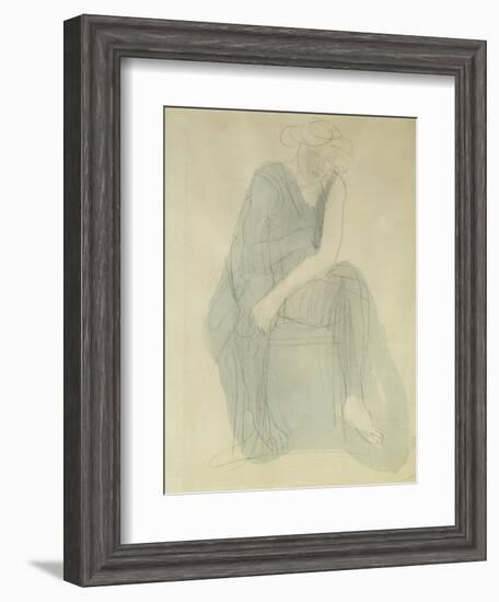 Seated Woman; Femme Assise-Auguste Rodin-Framed Giclee Print