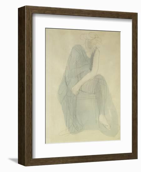 Seated Woman; Femme Assise-Auguste Rodin-Framed Giclee Print