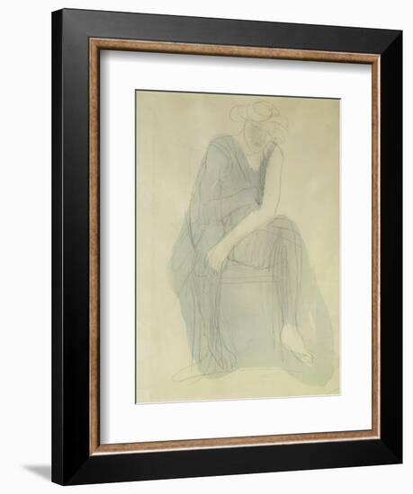 Seated Woman; Femme Assise-Auguste Rodin-Framed Giclee Print