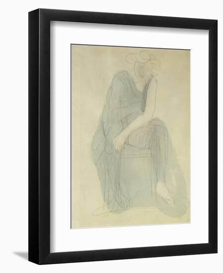 Seated Woman; Femme Assise-Auguste Rodin-Framed Giclee Print