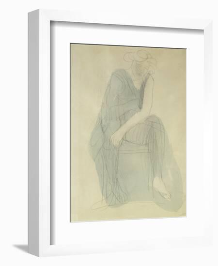 Seated Woman; Femme Assise-Auguste Rodin-Framed Giclee Print