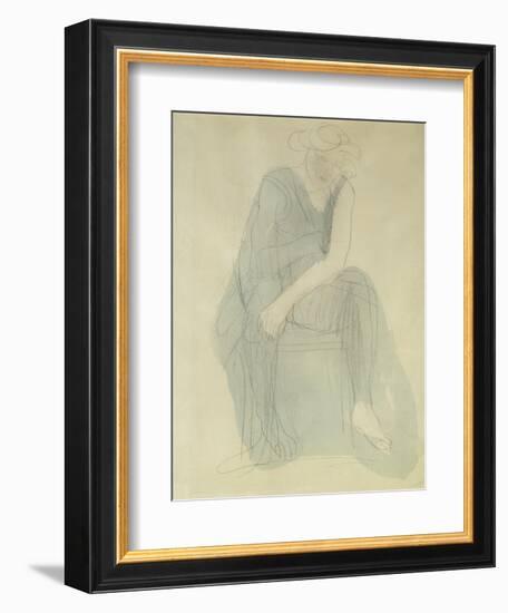 Seated Woman; Femme Assise-Auguste Rodin-Framed Giclee Print