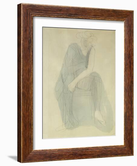 Seated Woman; Femme Assise-Auguste Rodin-Framed Giclee Print