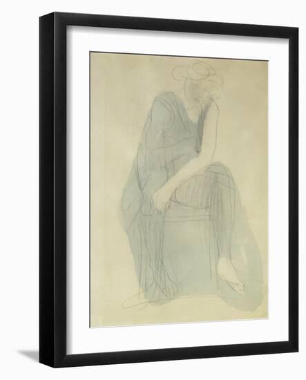 Seated Woman; Femme Assise-Auguste Rodin-Framed Giclee Print