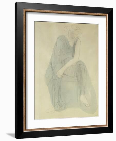 Seated Woman; Femme Assise-Auguste Rodin-Framed Giclee Print