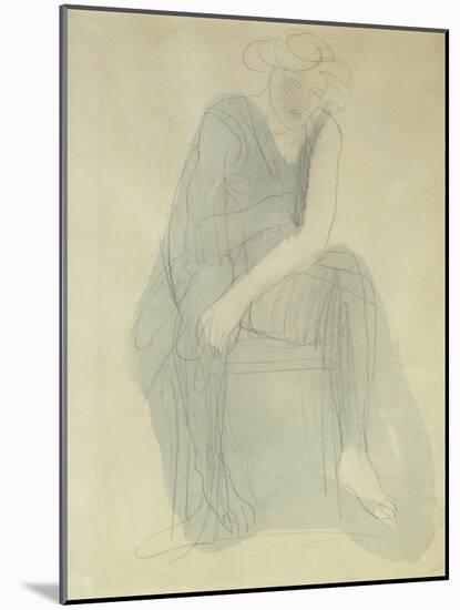 Seated Woman; Femme Assise-Auguste Rodin-Mounted Giclee Print