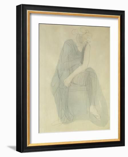 Seated Woman; Femme Assise-Auguste Rodin-Framed Giclee Print