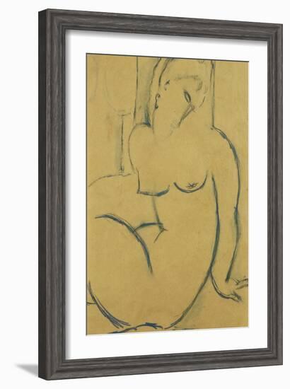 Seated Woman; Femme Assise-Amedeo Modigliani-Framed Giclee Print