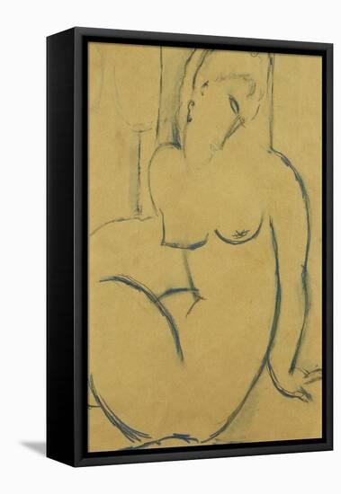 Seated Woman; Femme Assise-Amedeo Modigliani-Framed Premier Image Canvas