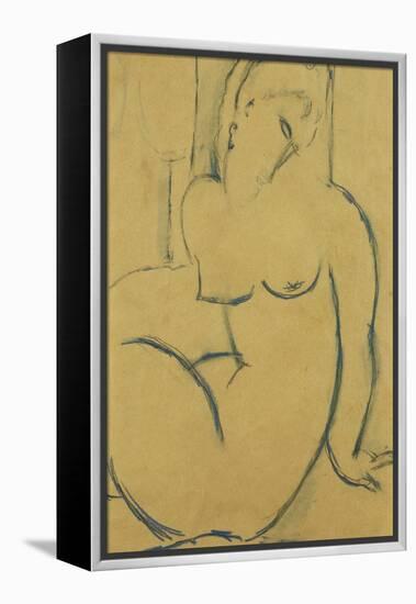 Seated Woman; Femme Assise-Amedeo Modigliani-Framed Premier Image Canvas