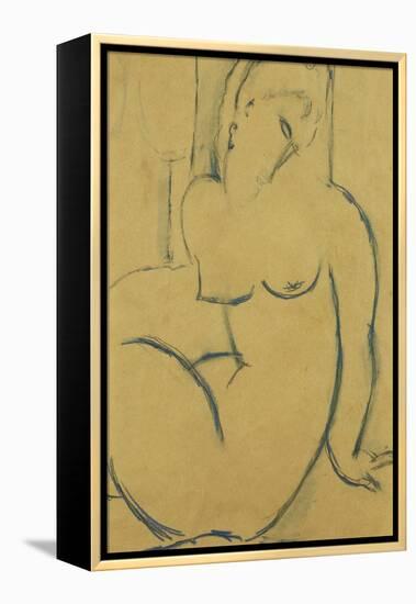 Seated Woman; Femme Assise-Amedeo Modigliani-Framed Premier Image Canvas