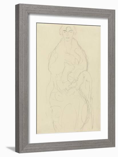 Seated Woman from the Front, C.1917-18-Gustav Klimt-Framed Giclee Print