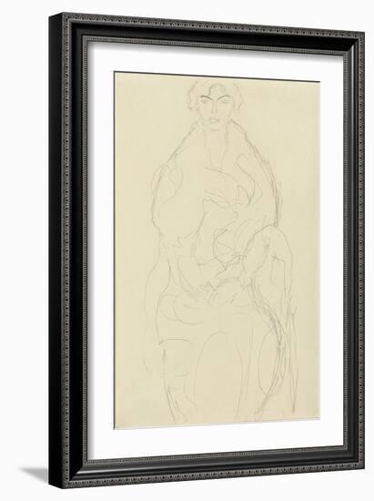 Seated Woman from the Front, C.1917-18-Gustav Klimt-Framed Giclee Print