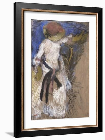 Seated Woman in a White Dress, about 1888-1892-Edgar Degas-Framed Giclee Print