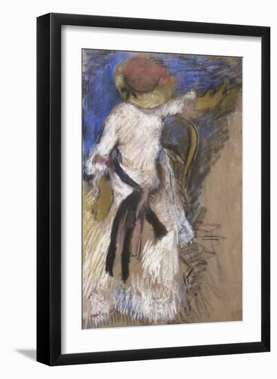 Seated Woman in a White Dress, about 1888-1892-Edgar Degas-Framed Giclee Print