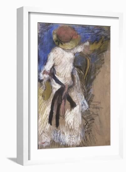 Seated Woman in a White Dress, about 1888-1892-Edgar Degas-Framed Giclee Print