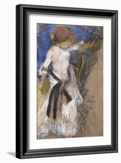 Seated Woman in a White Dress, about 1888-1892-Edgar Degas-Framed Giclee Print