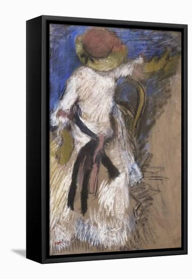 Seated Woman in a White Dress, c.1888-1892-Edgar Degas-Framed Premier Image Canvas