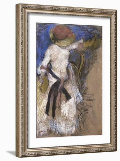 Seated Woman in a White Dress, c.1888-1892-Edgar Degas-Framed Giclee Print