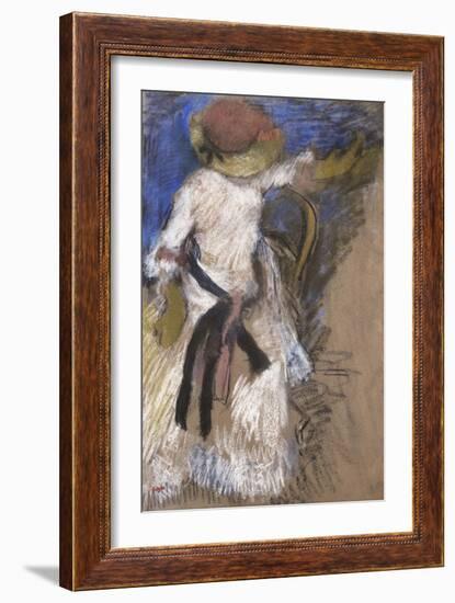 Seated Woman in a White Dress, c.1888-1892-Edgar Degas-Framed Giclee Print