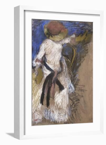 Seated Woman in a White Dress, c.1888-1892-Edgar Degas-Framed Giclee Print