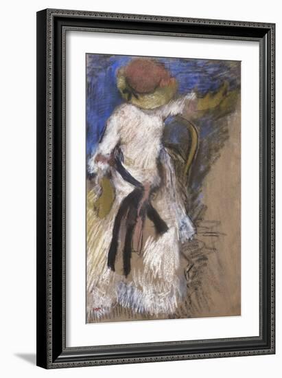Seated Woman in a White Dress, c.1888-1892-Edgar Degas-Framed Giclee Print