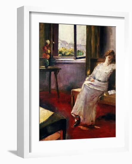 Seated Woman with a Book-Lesser Ury-Framed Giclee Print